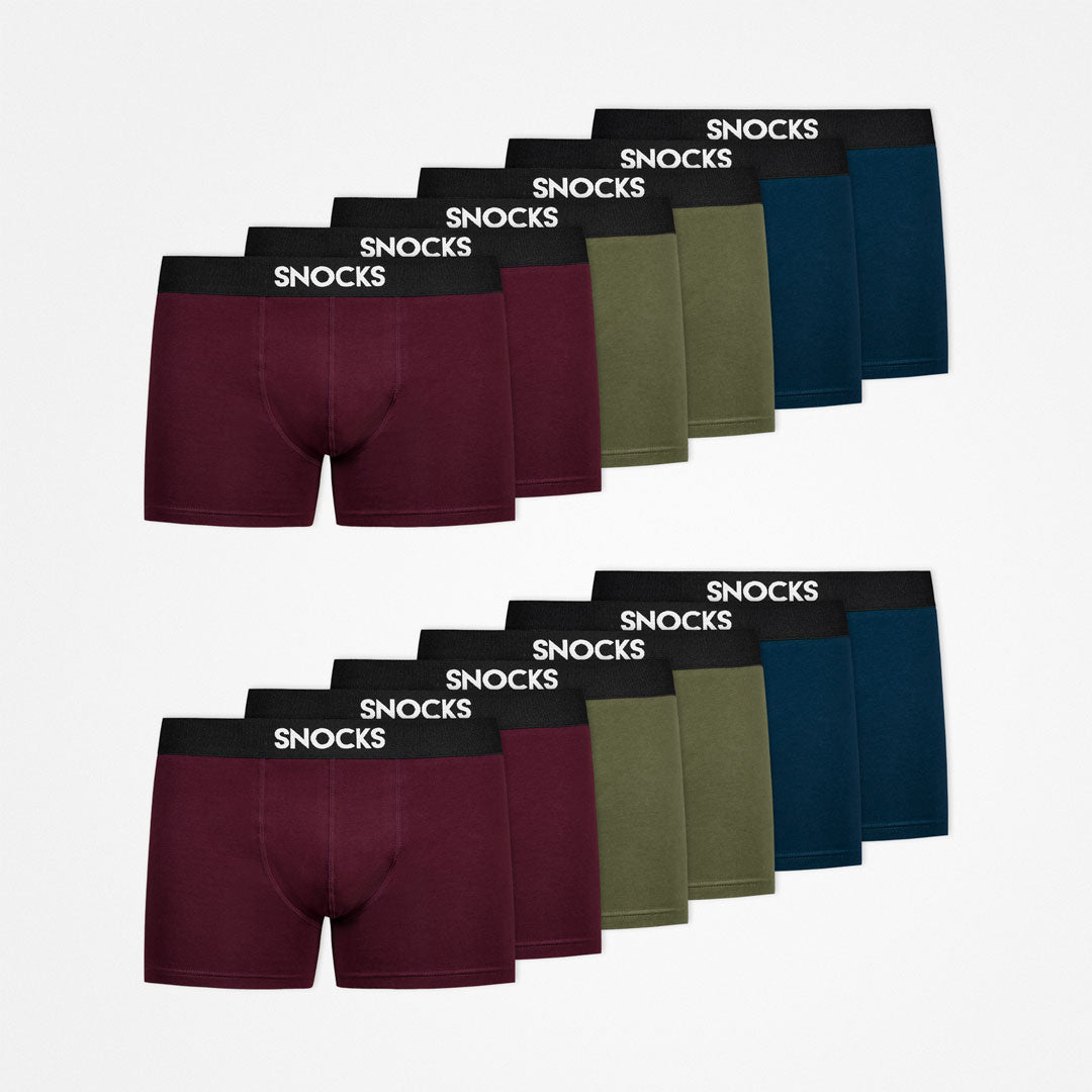 Boxershorts | Mix (Rot/Olive/Blau) – 12