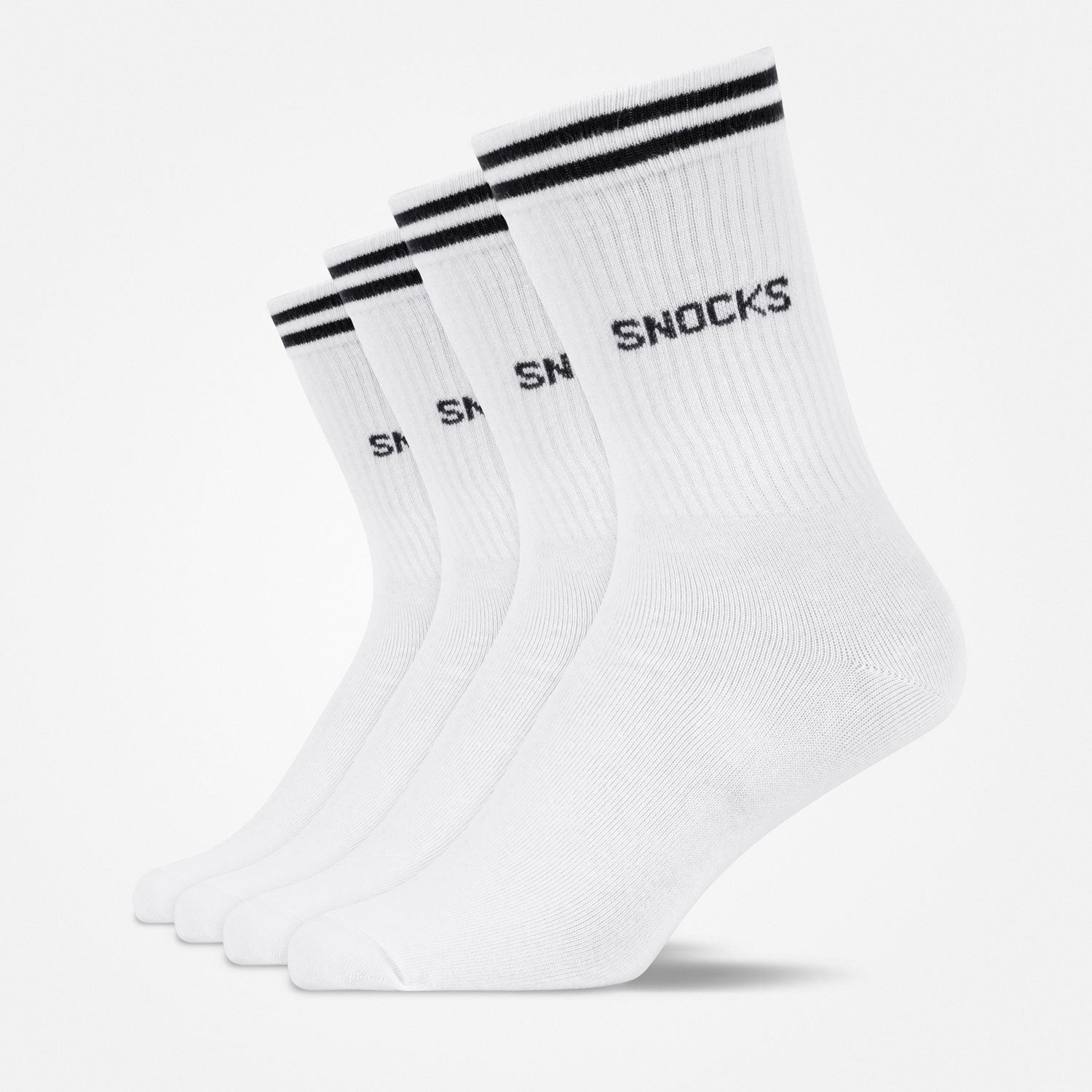 Hohe Sportsocken mit Streifen | Weiß – 8