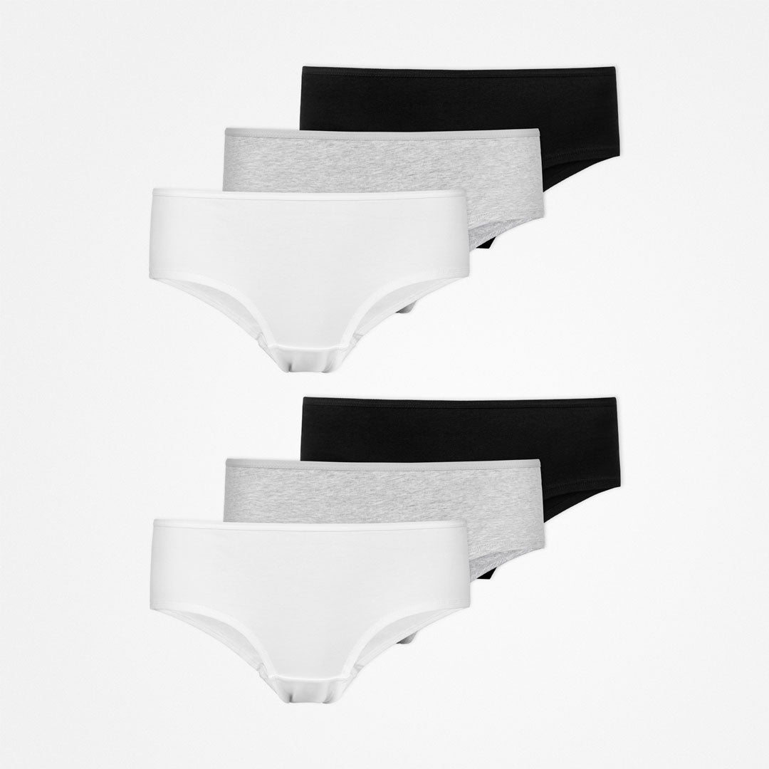 Hipster Panties | Mix (Weiß/Hellgrau/Schwarz) – 11