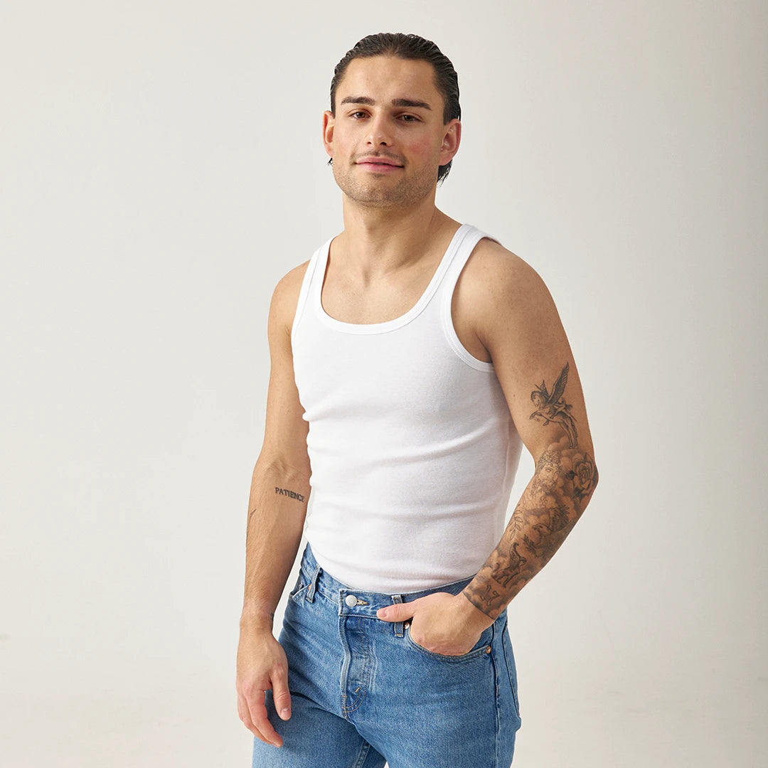 Unterhemd Tank Top Herren | Weiß – 2