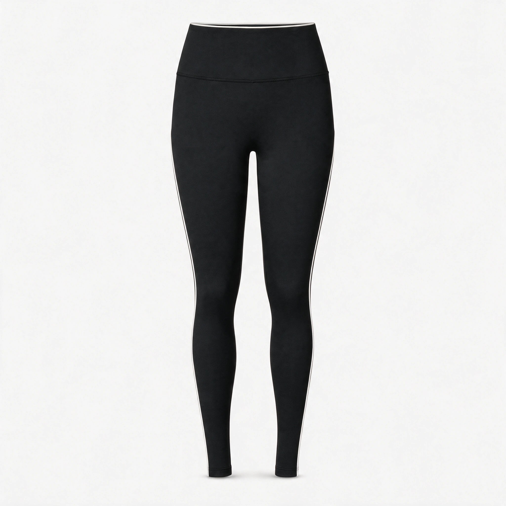 High Waist Leggings mit Retro Kontraststreifen | Schwarz – 11