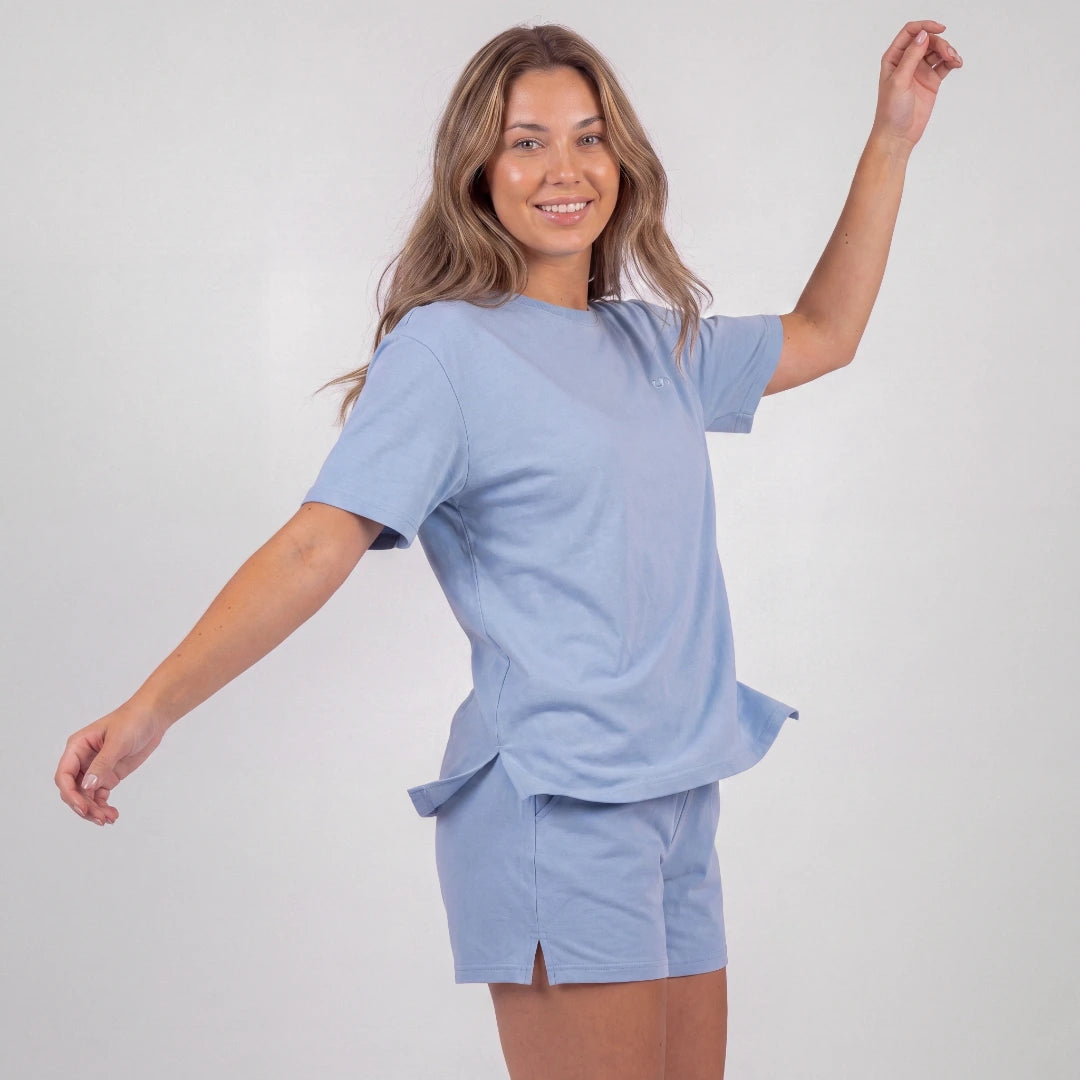 Schlafanzug Set Damen kurz | Hellblau – 9