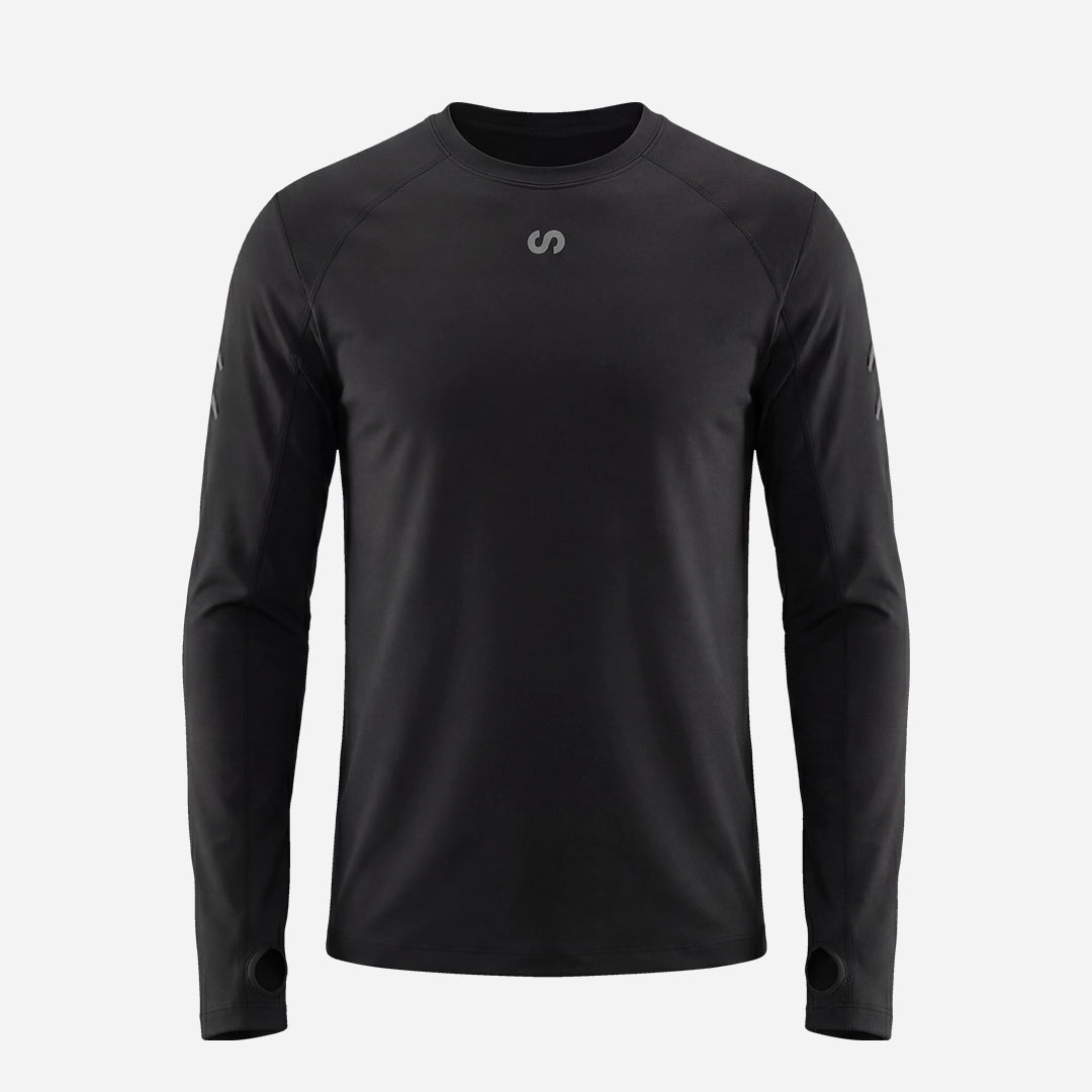 Laufshirt langarm Herren | Schwarz