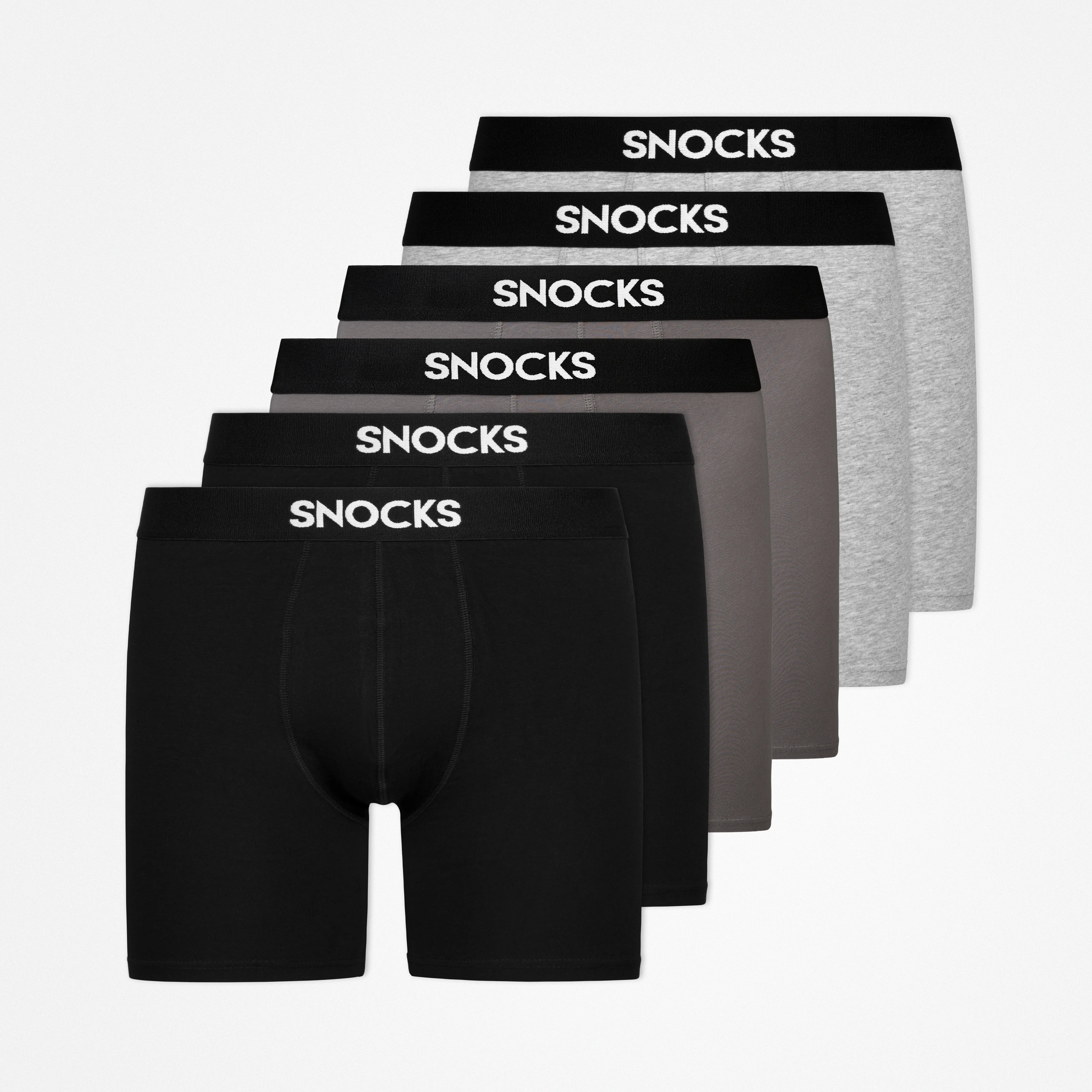 Lange Boxershorts | Mix (Schwarz/Grau/Hellgrau)