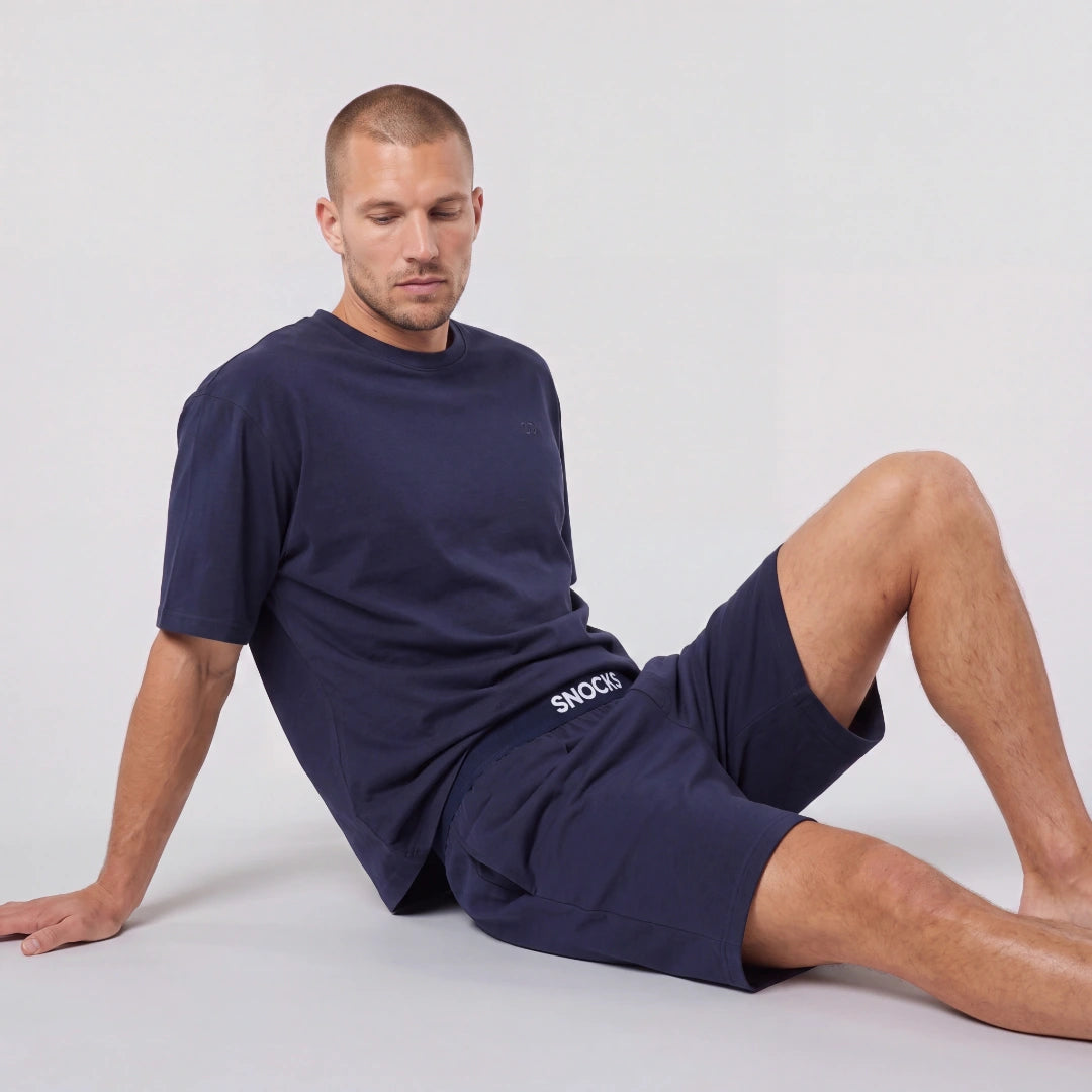 Schlafanzug Set Herren kurz | Dunkelblau – 10