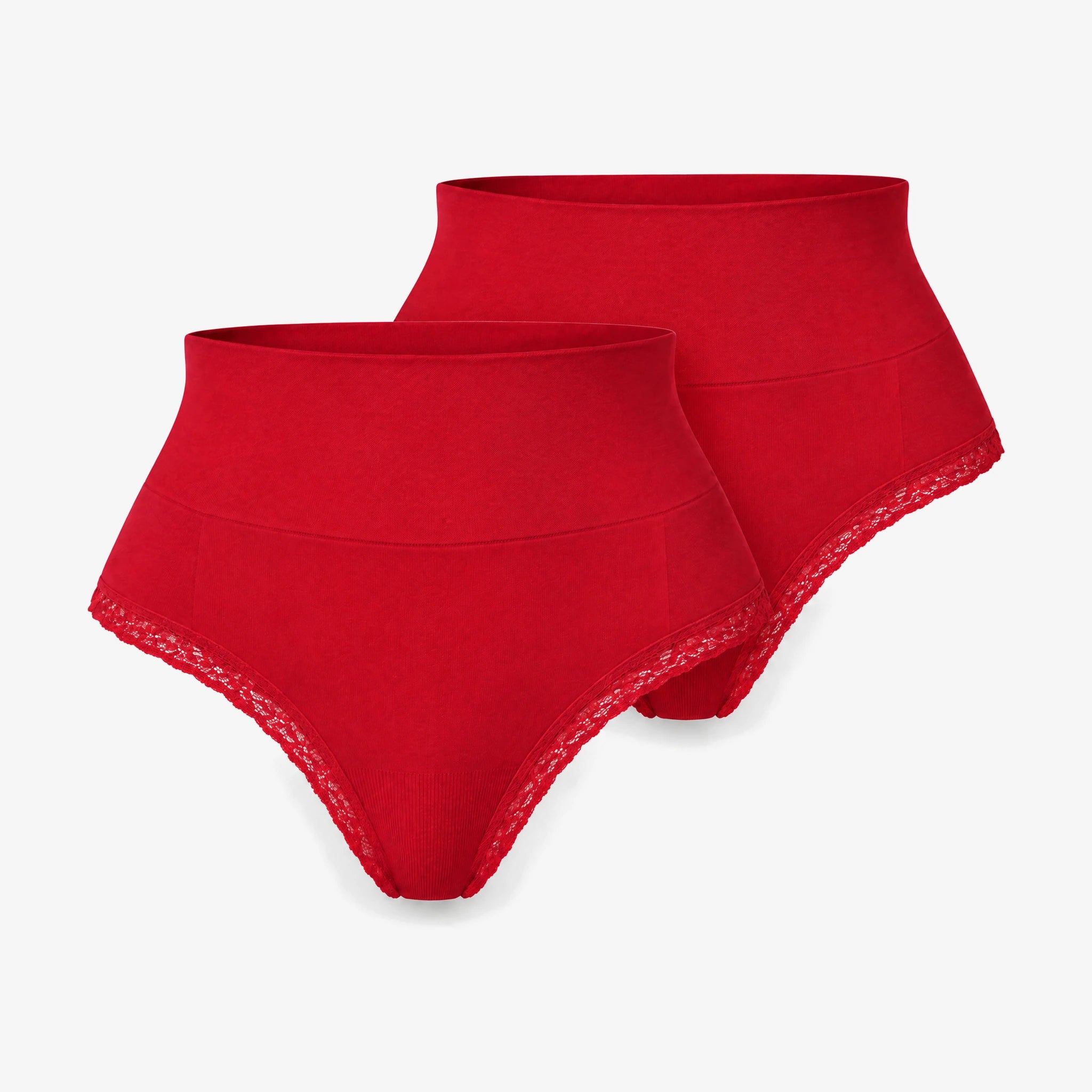 Shaping High Waist String mit Spitze | Classic Red – 13