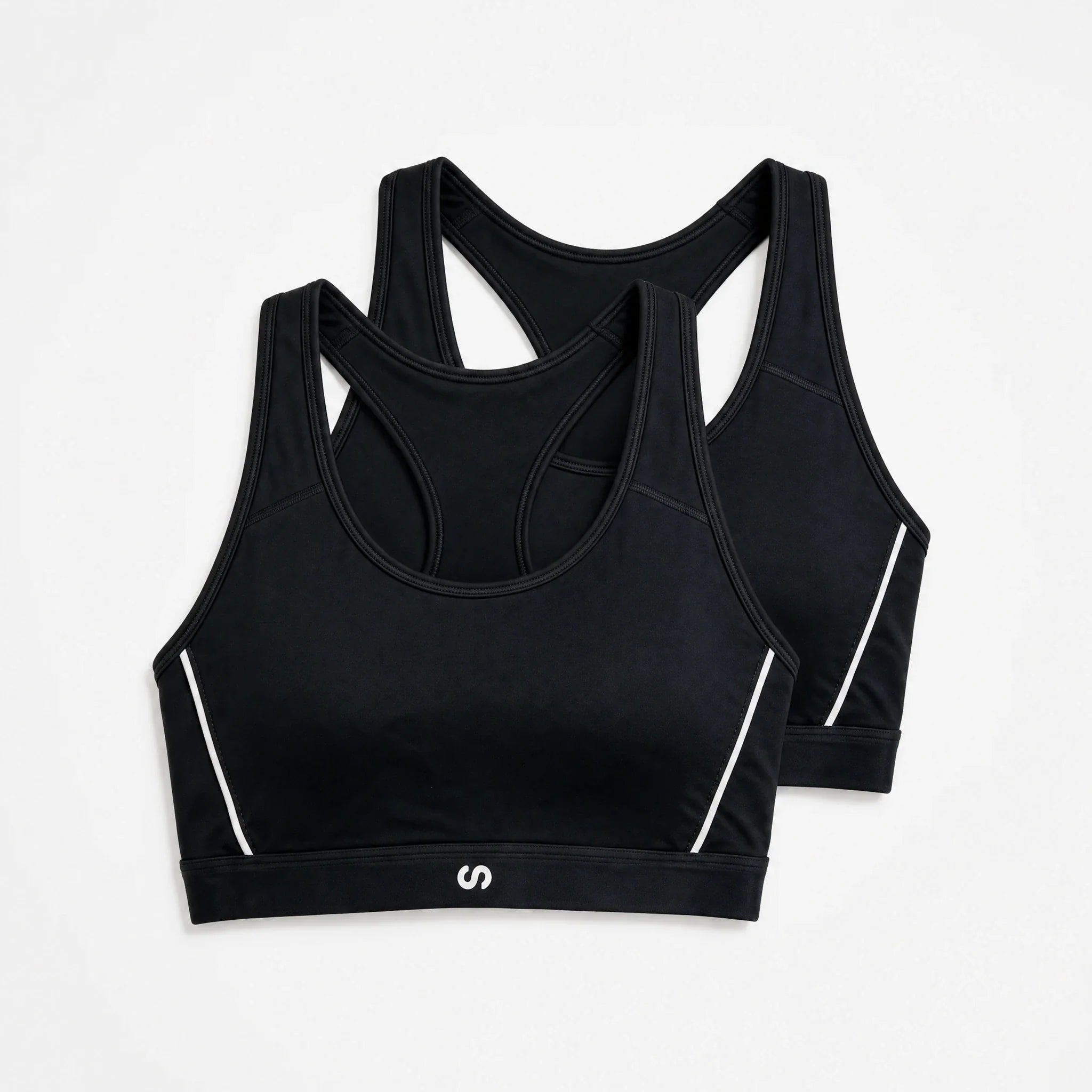 Sport-BH Damen mit Retro Kontraststreifen | Schwarz – 13