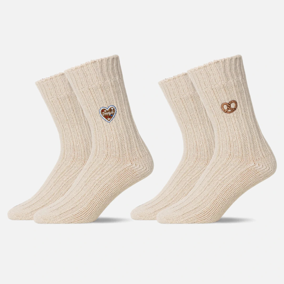Norweger Socken | Off White "Lebkuchenherz & Brezn"-Edition – 10