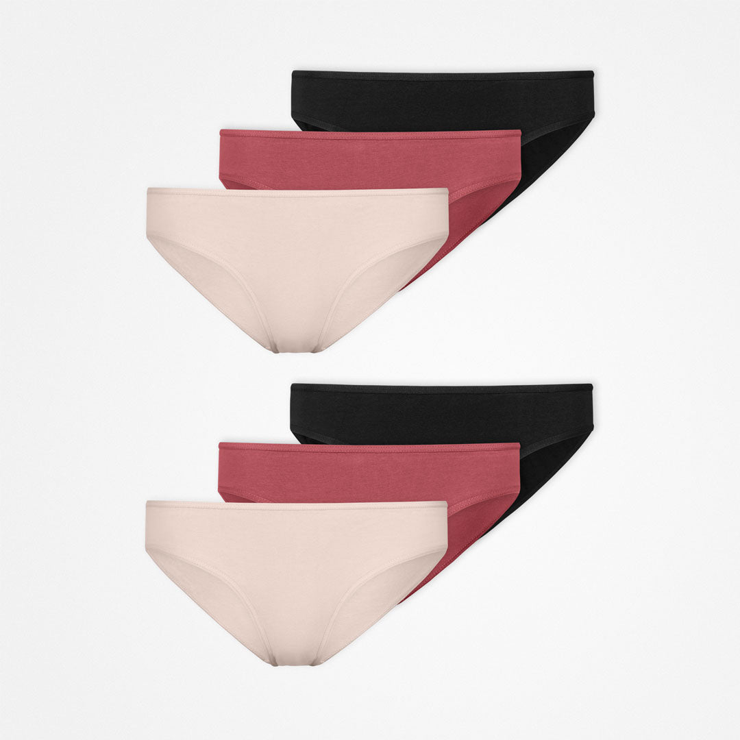 Damenslips | Mix (Apricot/Mauve/Schwarz) – 9