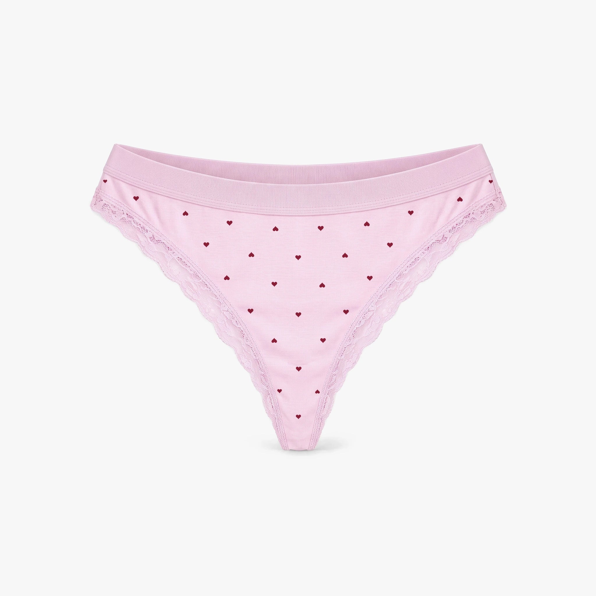Seamless Strings mit Spitze | Rosa mit Herzchen – 12