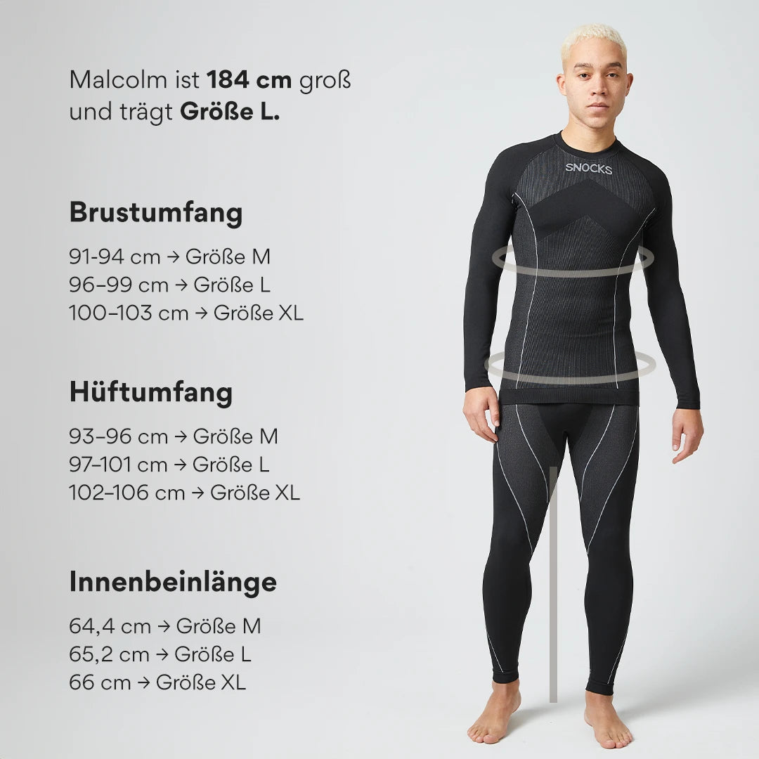 Thermounterwäsche Herren mit Daumenloch | Schwarz – 8
