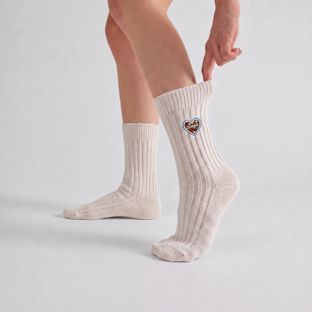 Norweger Socken | Off White "Lebkuchenherz & Brezn"-Edition – 4