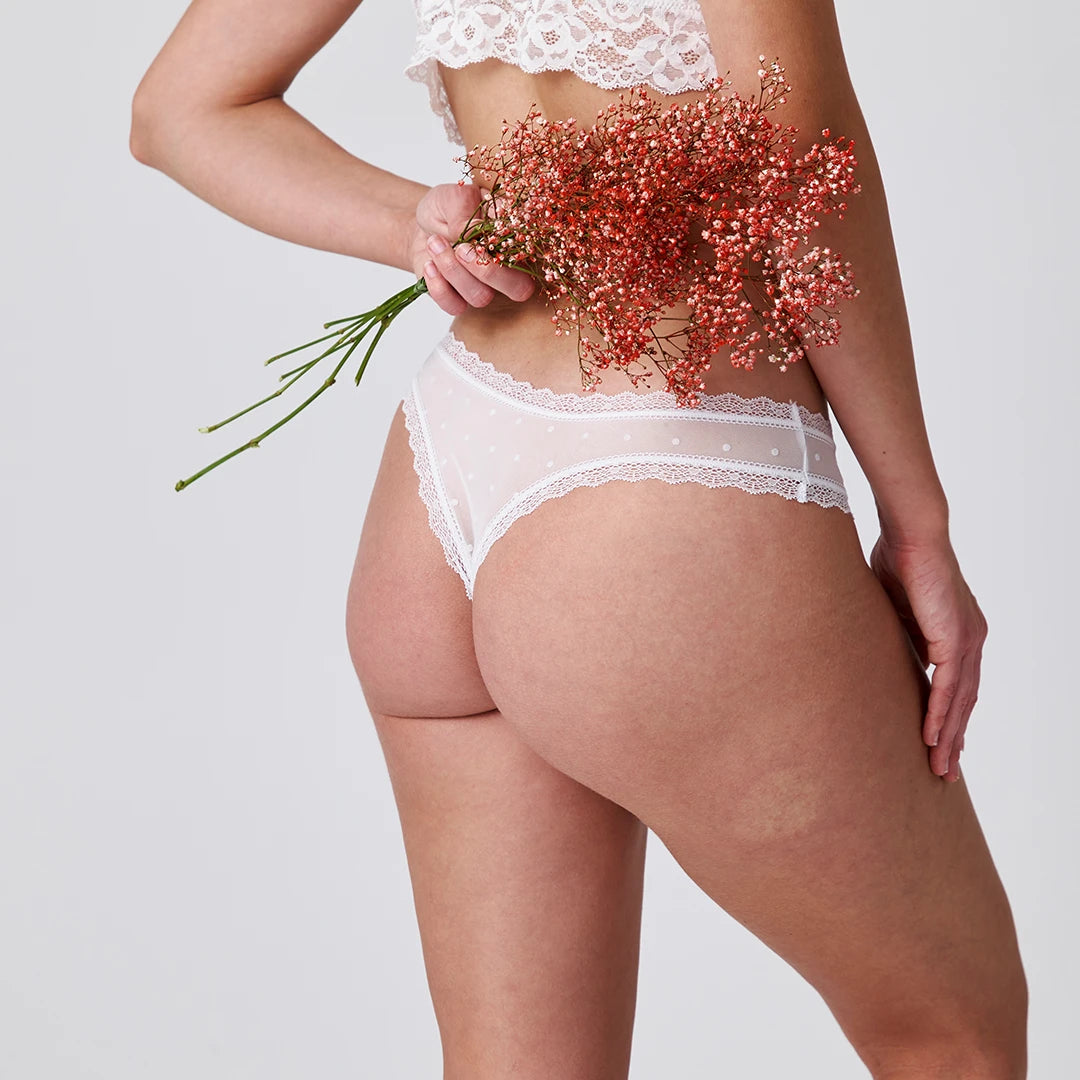 Tangas mit Spitze love | Weiß – 3