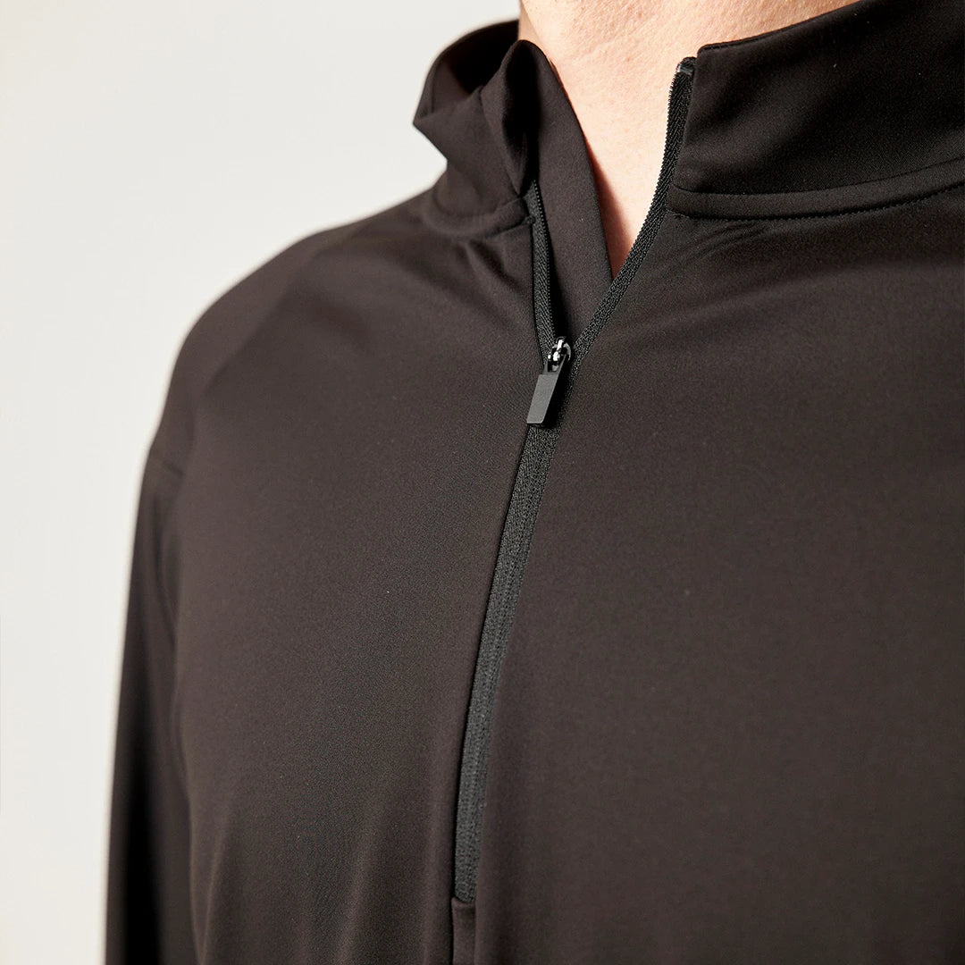 1/2 Zip Sportshirt langarm Herren | Schwarz – 7