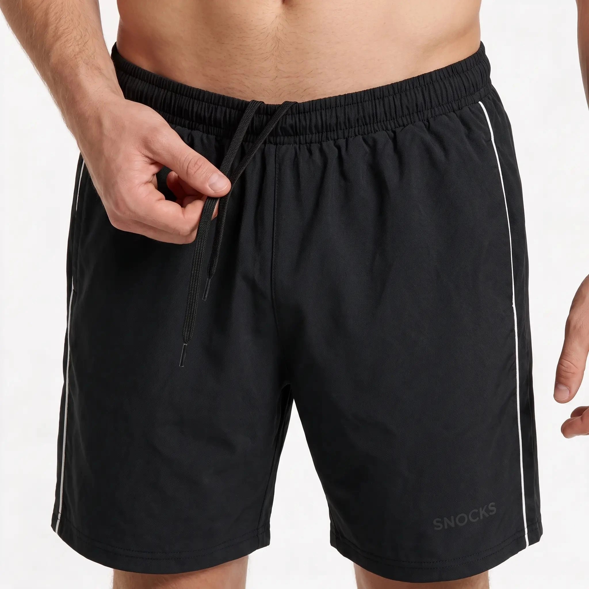 Sport Shorts Herren mit Kontraststreifen | Schwarz – 5