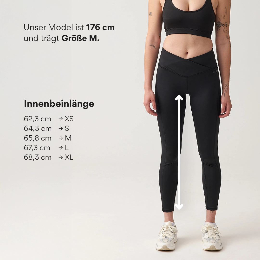 High Waist Leggings V Cross | Schwarz – 11