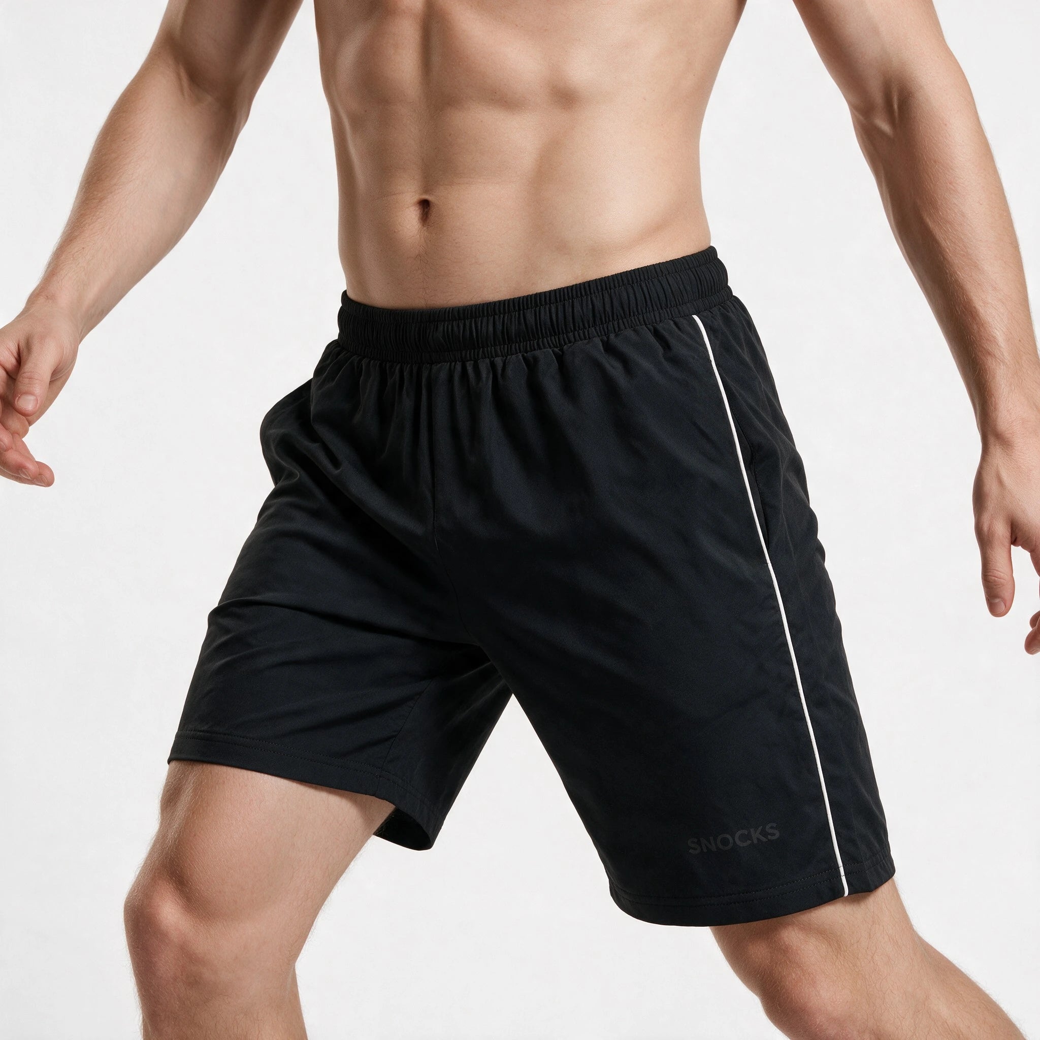 Sport Shorts Herren mit Kontraststreifen | Schwarz – 3
