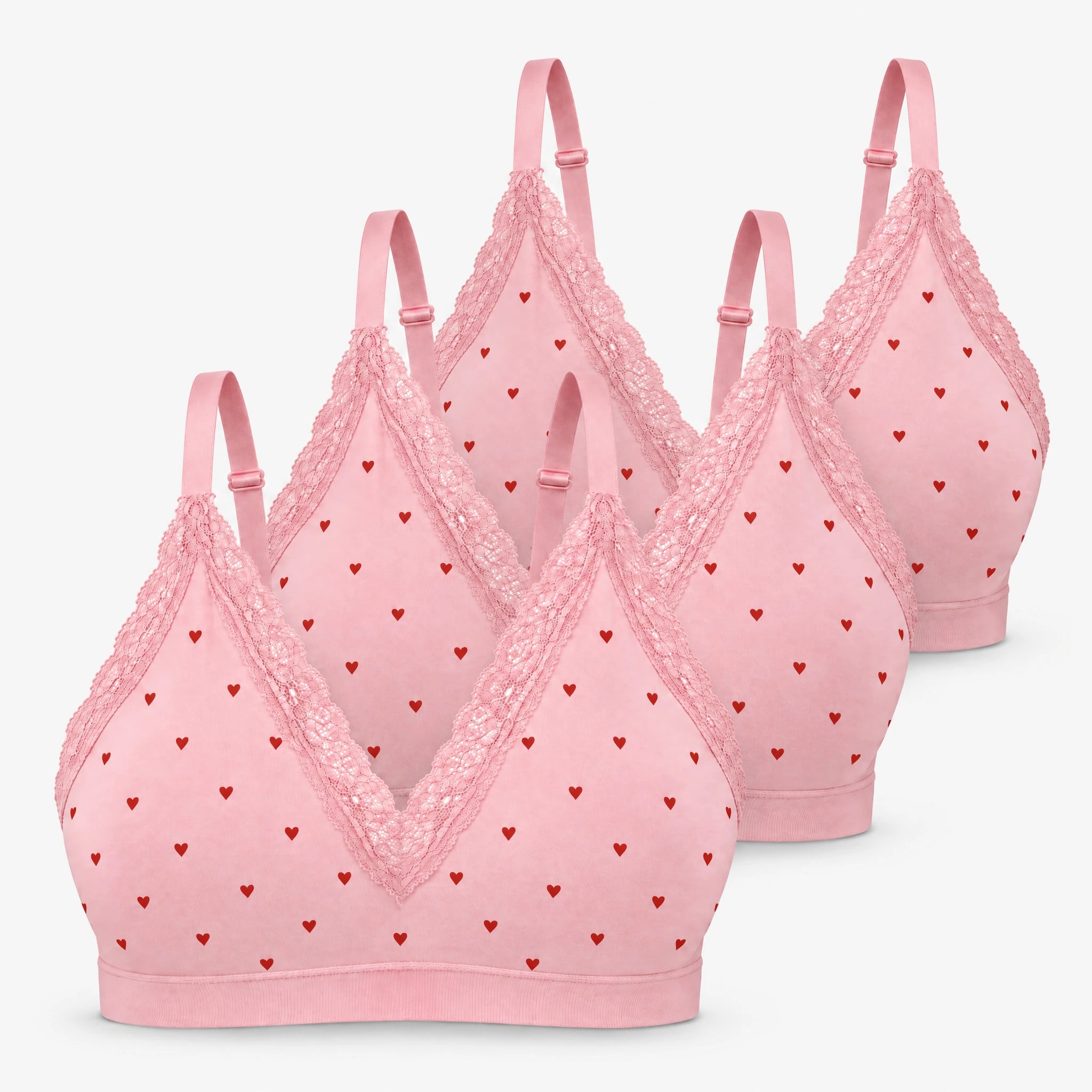 Seamless Spitzen Bralette | Rosa mit Herzchen – 14