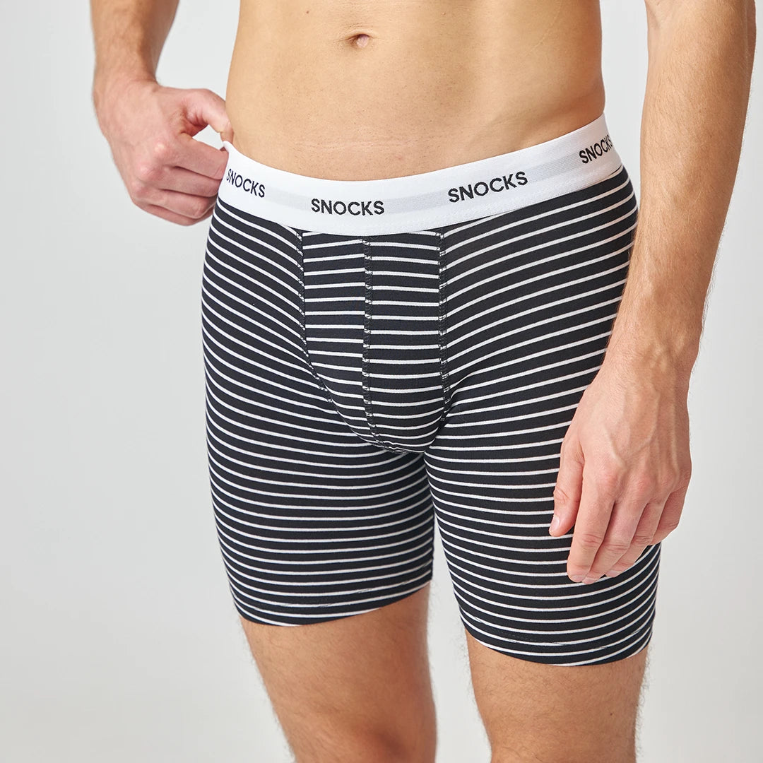 Lange Boxershorts mit Streifen | Blau – 5