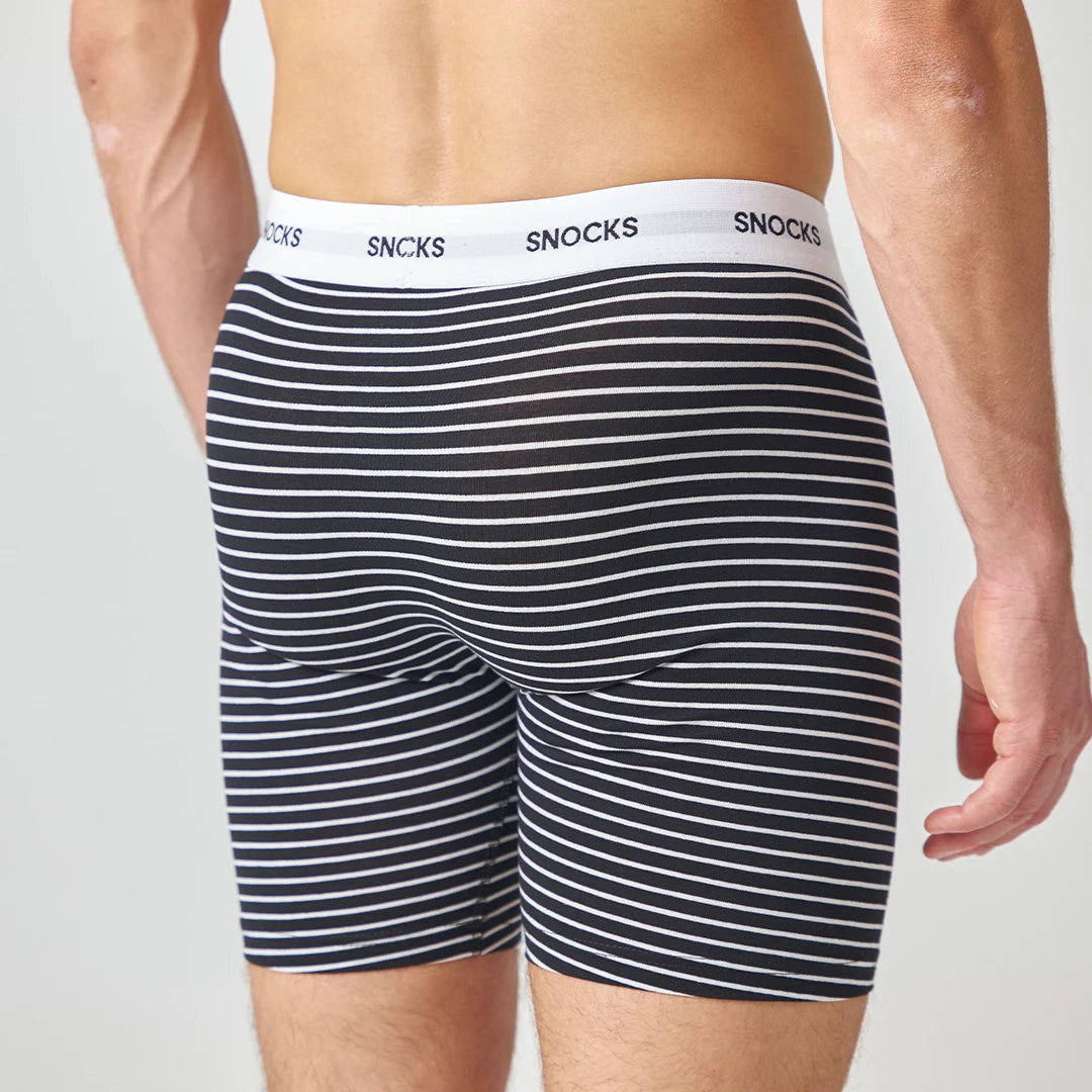 Lange Boxershorts mit Streifen | Schwarz – 3