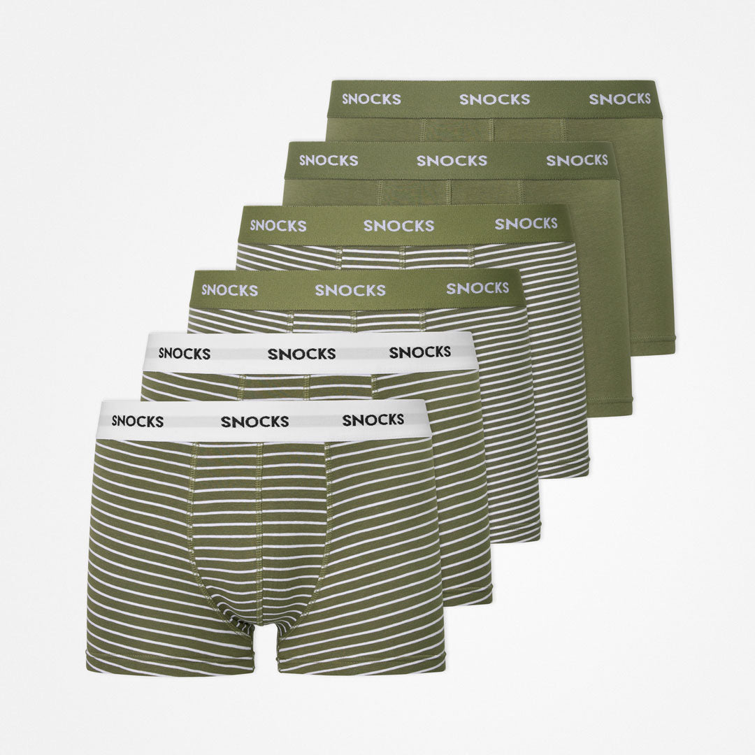 Boxershorts mit Streifen | Olivgrüne Streifen – 7