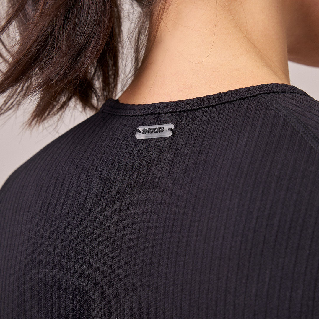 Geripptes Sportshirt langarm Damen | Pastelllila – 9