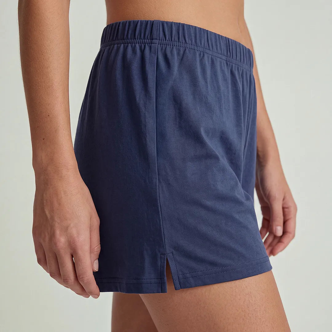 Schlafanzug Set Damen kurz | Dunkelblau – 7