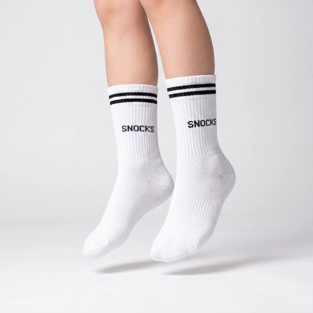 Hohe Sportsocken mit Streifen Kinder | Weiß – 7