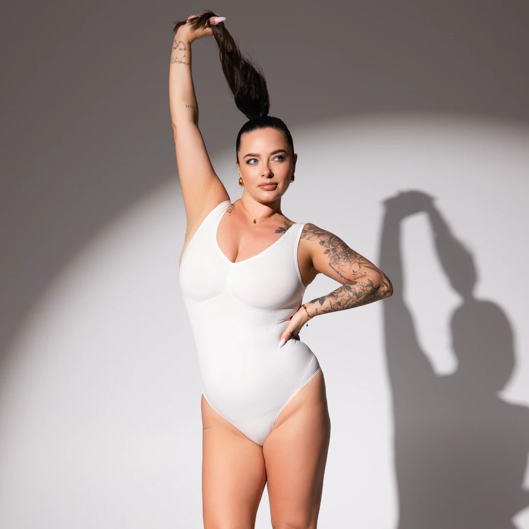 Shaping Body mit breiten Trägern | Cremeweiß – 2