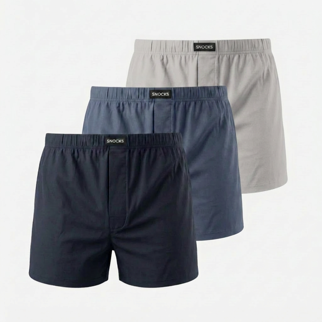 American Boxershorts Jersey | Mix (Dunkelblau/Blau/Hellgrau)