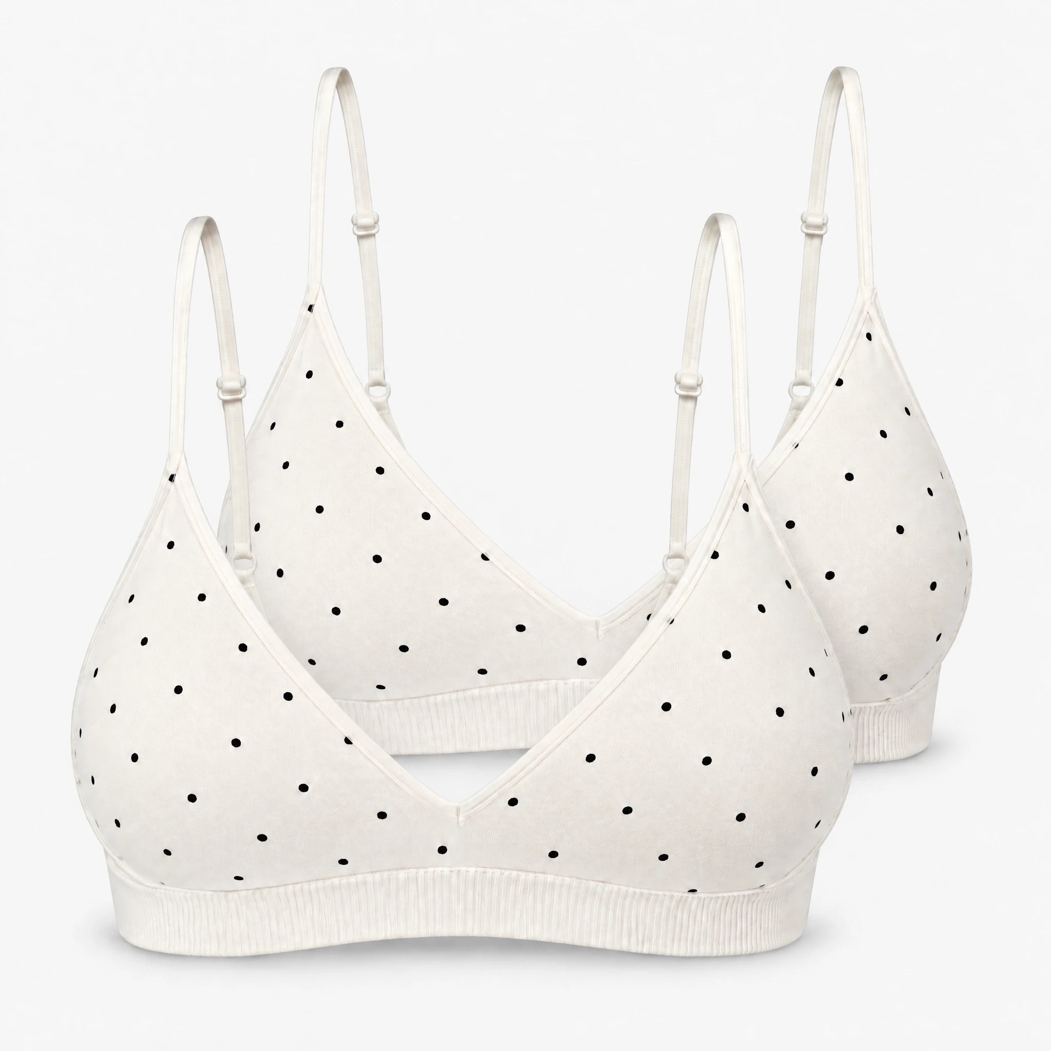 Seamless Triangel Bralette | Cremeweiß mit schwarzen Pünktchen – 11