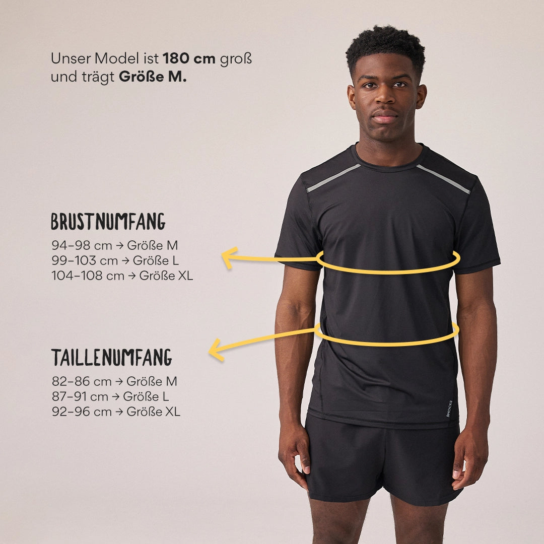 Trainingsshirt mit Reflexstreifen Herren | Schwarz – 9