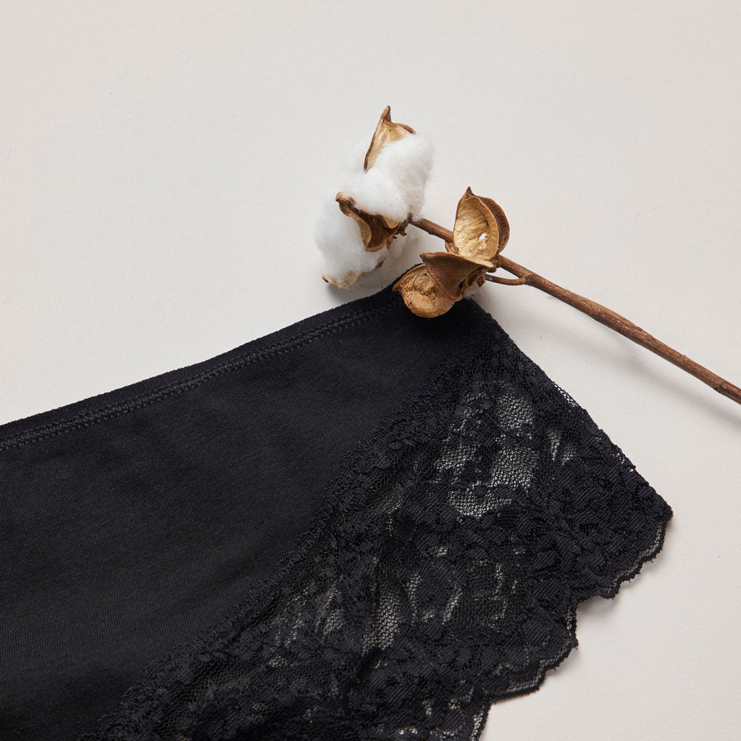 Hipster Panties mit Spitze | Schwarz – 10