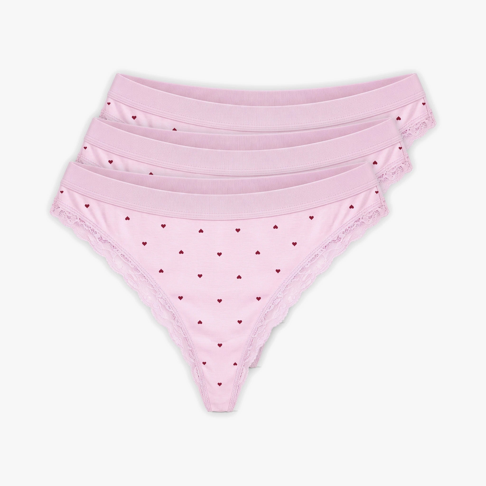 Seamless Strings mit Spitze | Rosa mit Herzchen – 14