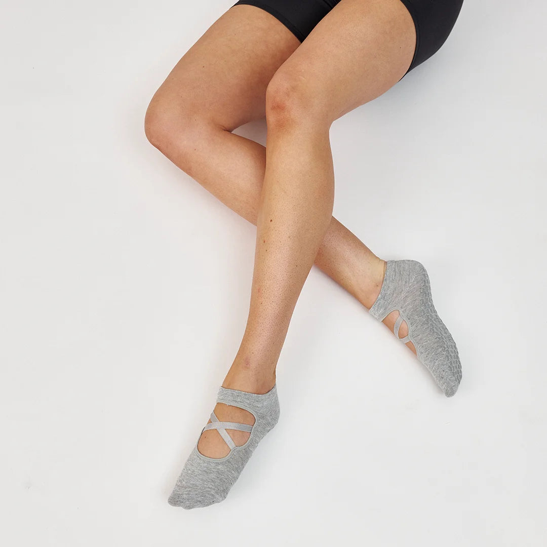 Pilates Socken mit Riemchen | Mix (Schwarz/Grau) – 5