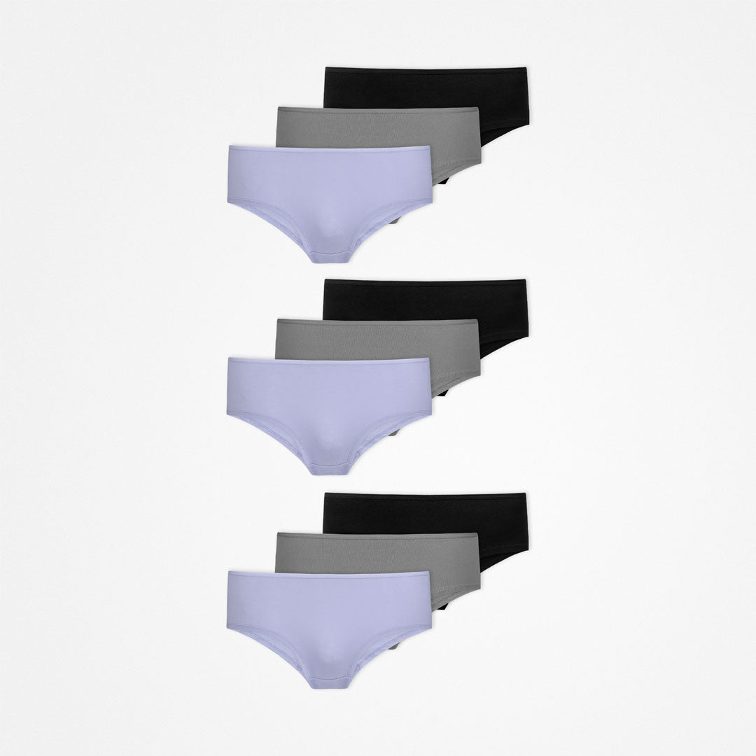 Hipster Panties | Mix (Lila/Grün/Schwarz) – 12