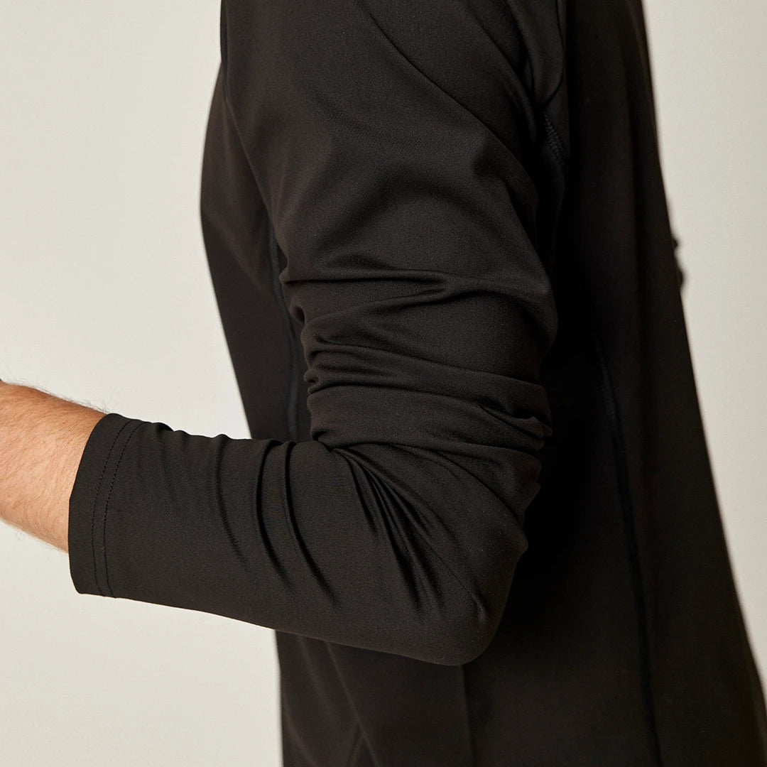 1/2 Zip Sportshirt langarm Herren | Schwarz – 4