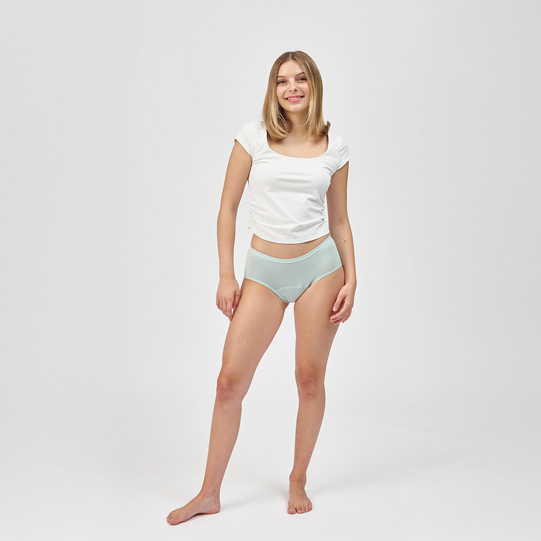 SNOCKS x femtis Teen Period Panty - LENE Hipster | Salbei – 2