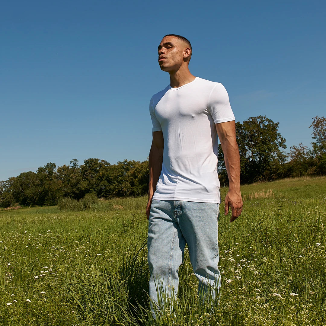 Premium Unterhemd Rundhals Herren | Weiß – 3