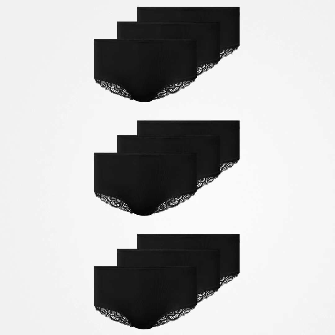 Seamless Hipster mit Spitze | Schwarz – 10