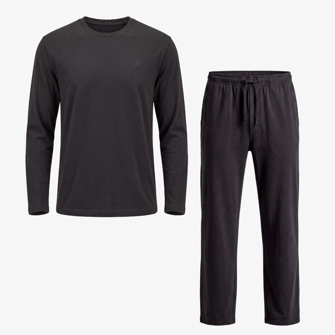 Schlafanzug Set Herren lang | Anthrazit – 12