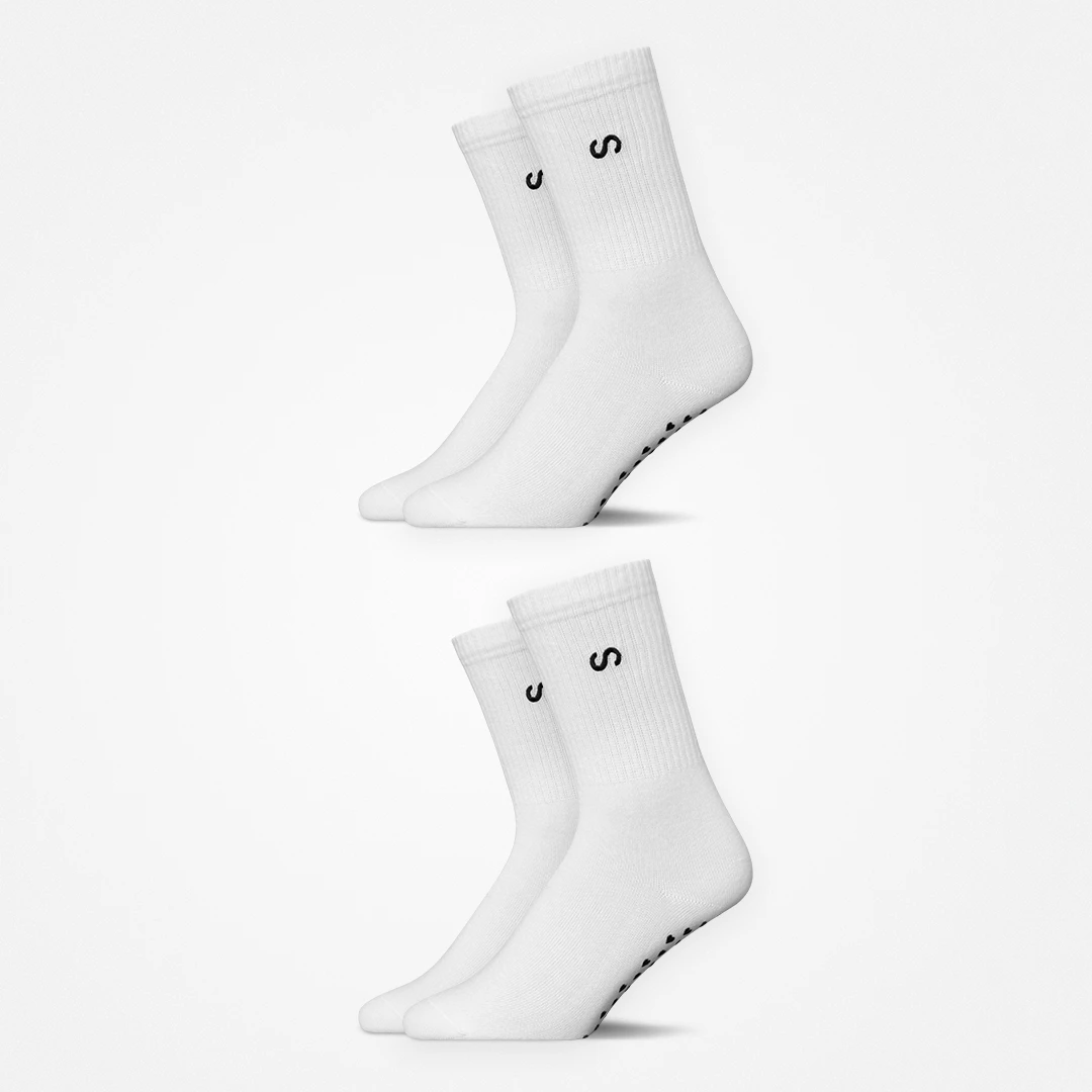 Pilates Socken | Weiß (Logo) – 9