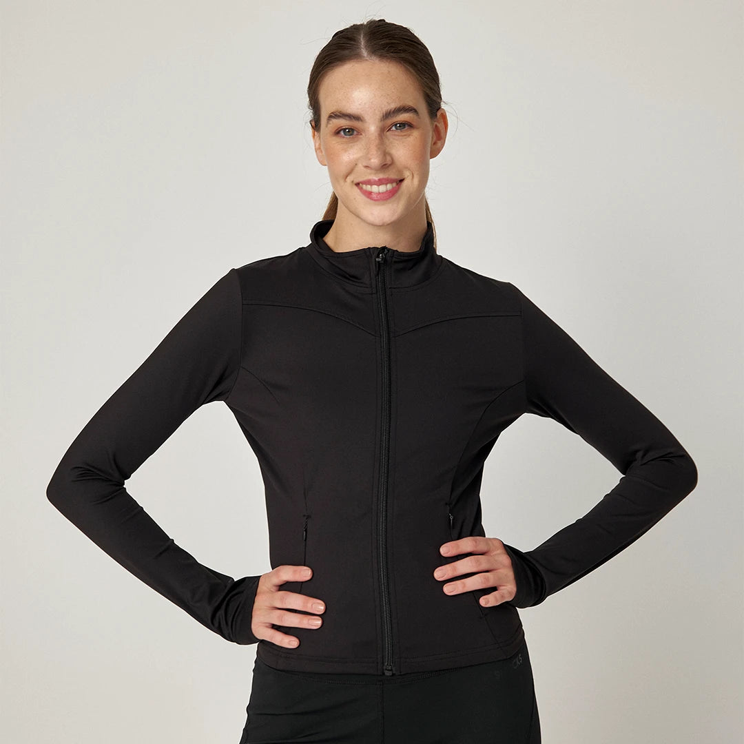 Sportjacke Damen mit Reißverschluss | Schwarz – 3