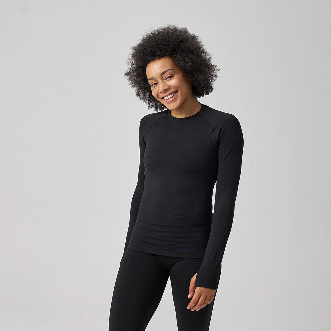 Sportshirt langarm Damen | Schwarz – 3