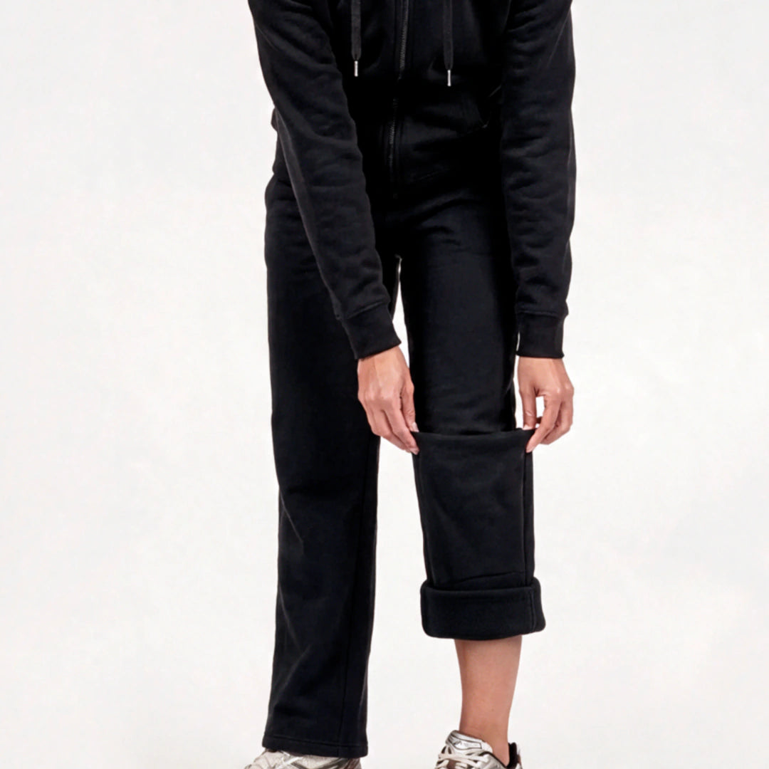 Jogginghose mit weitem Bein Damen | Schwarz – 7