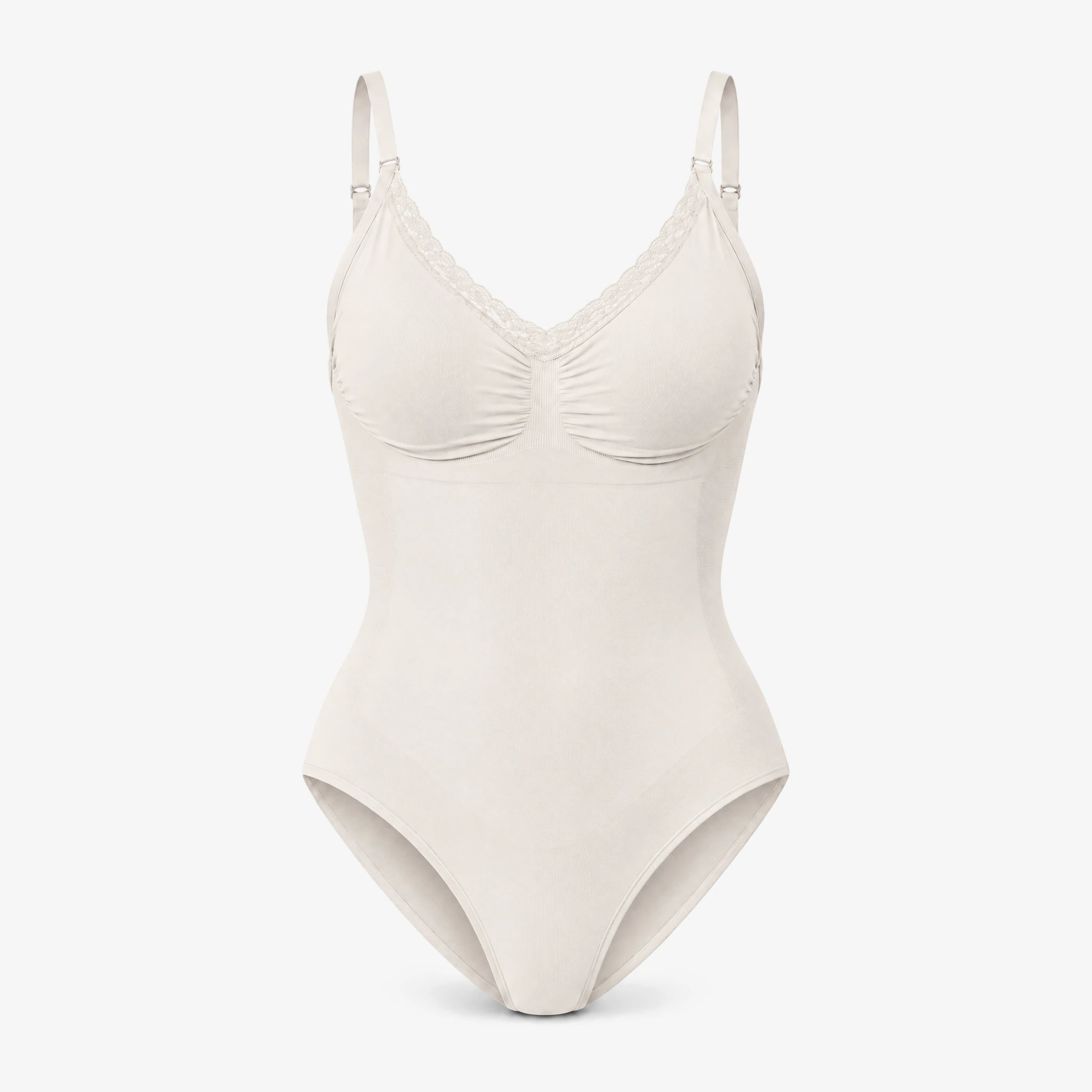Shaping Body mit Spitze | Cremeweiß