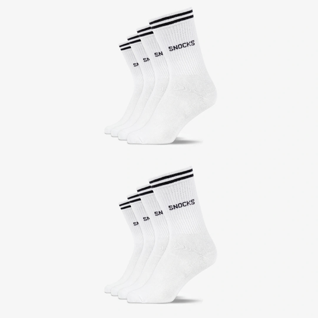 Hohe Sportsocken mit Streifen Kinder | Weiß – 12