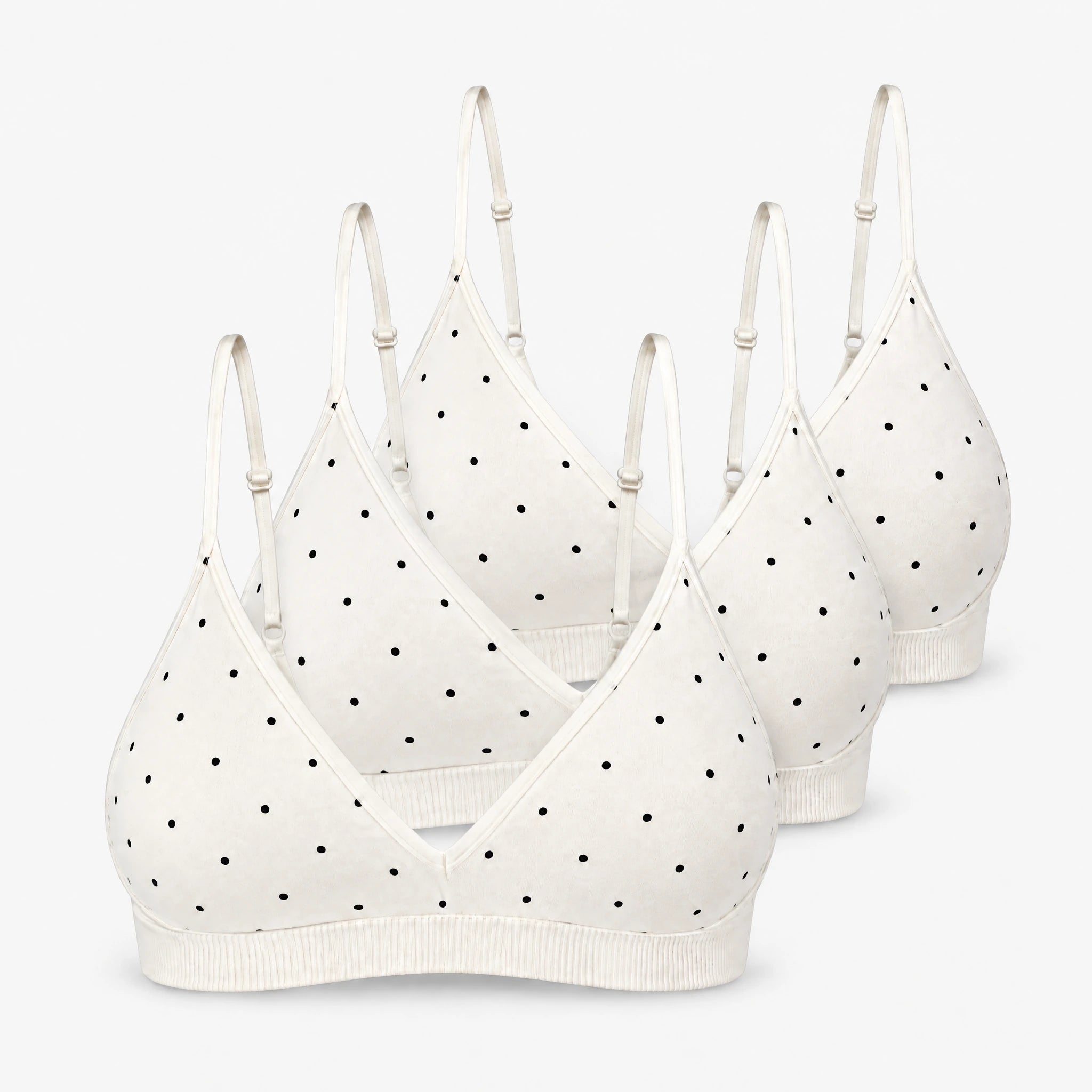 Seamless Triangel Bralette | Cremeweiß mit schwarzen Pünktchen – 12