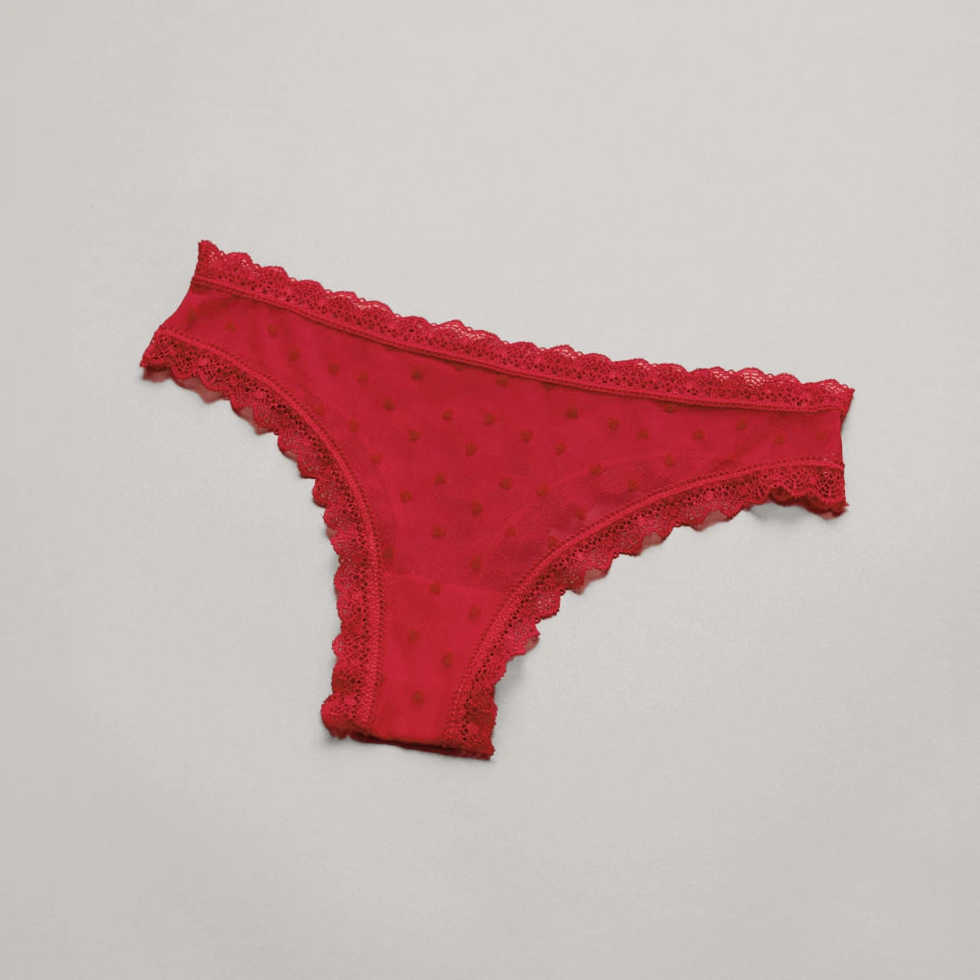 Tangas mit Spitze love | Kirschrot – 6