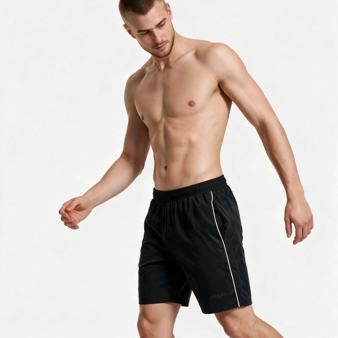 Sport Shorts Herren mit Kontraststreifen | Schwarz – 2